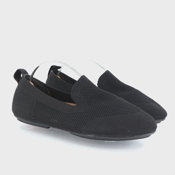 FitFlop Allegro Shoes 7 Loafer Black Textile Knit Slip On Ballet Flats - Picture 1 of 11